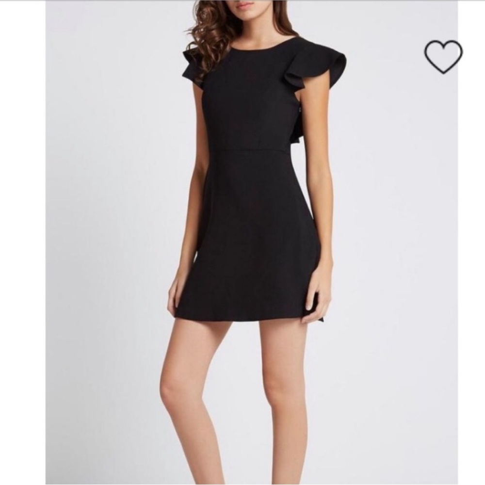 BCBGeneration Black Mini Dress with Ruffle Sleeves
